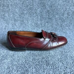Vintage Bostonian Mens 9.5 M Burgundy Leather Tassel Kiltie Loafers Made USA